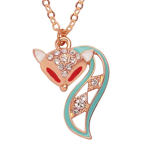 PANGRUI Crystal Dazzling Arrogant Fox with Red Eyes Big Tail Pandent Necklace - Picture 3 of 3